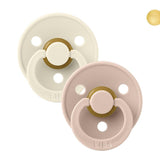 Pack 2 chupetes BIBS round ivory/blush