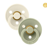 Pack 2 chupetes BIBS round ivory/sage