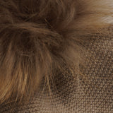 Gorro beige pompón natural