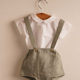 Blusa bebé niño blanca cuello redondo manga corta
