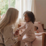 Pijama niña dos piezas rosa flores