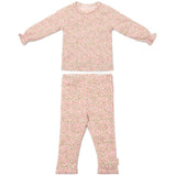 Pijama niña dos piezas rosa flores