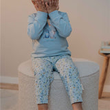 Pijama niño/niña dos piezas azul bosque