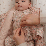 Pijama entero bebé rosa flores