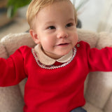 Jersey niño greca lana merino rojo