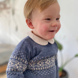 Jersey niño greca azul marino beige