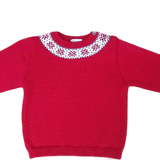 Jersey niño greca lana merino rojo