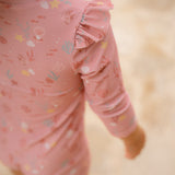 Mono de baño bebé niña manga larga rosa Ocean Treasures