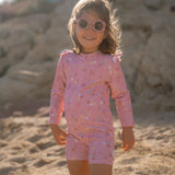 Mono de baño bebé niña manga larga rosa Ocean Treasures