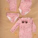Mono de baño bebé niña manga larga rosa Ocean Treasures