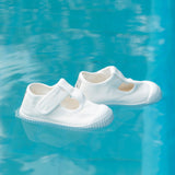 Sandalia lona blanca