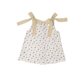 Vestido niña flor lazo amarillo