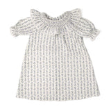 Vestido niña flor azul