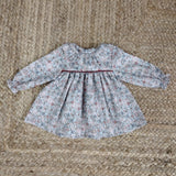Vestido corto niña flores granate