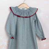 Vestido niña cuadro azul