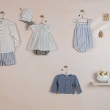 Camisa bebé niño raya azul manga corta