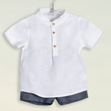 Camisa niño  lino manga corta