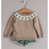 Jersey niño niña marrón greca bellota