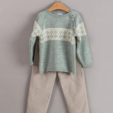Jersey niño greca verde menta