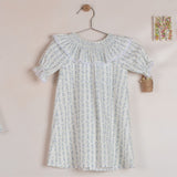 Vestido niña flor azul