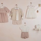 Vestido ceremonia niña rosa nude