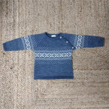 Jersey niño greca azul marino beige