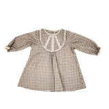 Vestido vichy beige