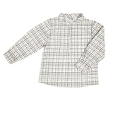 Camisa niño cuadros beige verde