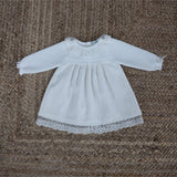 Vestido niña hueso punto encaje