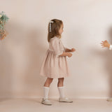 Vestido ceremonia niña rosa nude