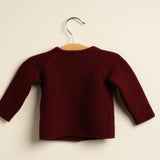 Chaqueta bebé niño premium lana merino granate