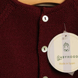 Chaqueta bebé niño premium lana merino granate