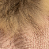 Gorro infantil premium lana merino rosa nude pompón natural