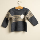 Jersey niño greca azul marino beige