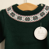 Jersey niño verde botella greca