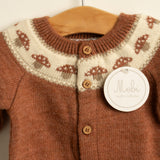 Chaqueta niño niña teja con setas