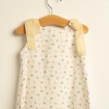 Vestido niña flor lazo amarillo