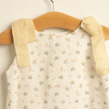 Vestido niña flor lazo amarillo