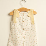 Vestido niña flor lazo amarillo