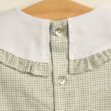 Vestido niña vichy verde cuello bordado