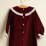 Vestido niña terciopelo granate