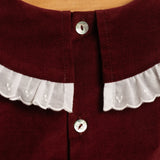 Vestido niña terciopelo granate