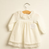 Vestido niña hueso punto encaje