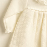 Vestido niña hueso punto encaje