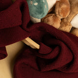 Manta bebé premium lana merino granate