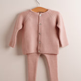 Chaqueta bebé premium lana merino rosa nude