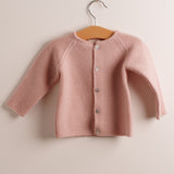 Chaqueta bebé premium lana merino rosa nude