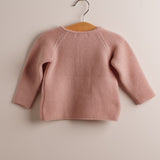 Chaqueta bebé premium lana merino rosa nude