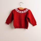 Jersey niño greca lana merino rojo