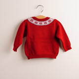 Jersey niño greca lana merino rojo